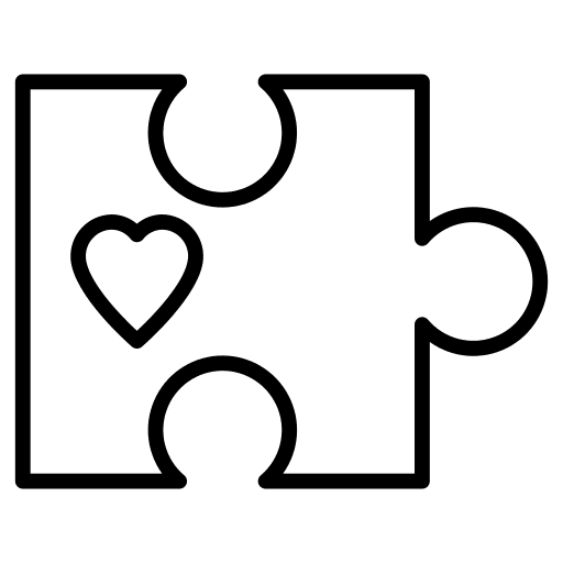 Puzzle pieces love jigsaw love and romance icon