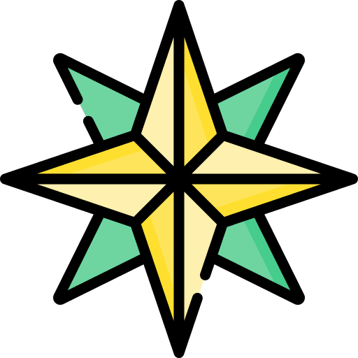 Christmas star shapes and symbols ornament decoration icon