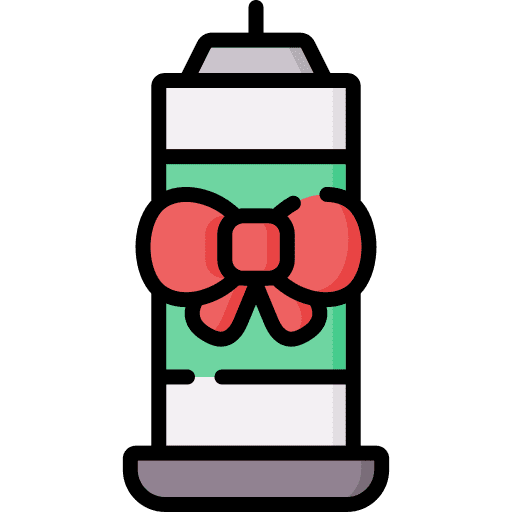 Candle ribbon xmas candle icon