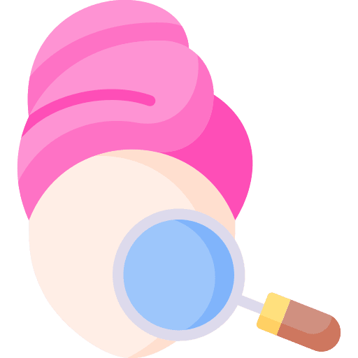 Skin problem beauty magnifying glass dermatology icon