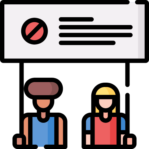 Civil right movement civil right movement no racism protest icon