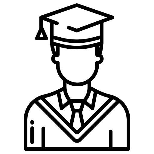 Student graduated university boy icon