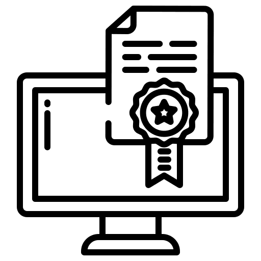 Certificate graduation diploma online education degree icon