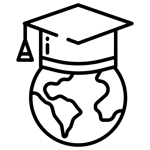 Education earth grid college education icon