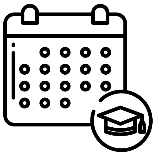 Graduation date education event icon