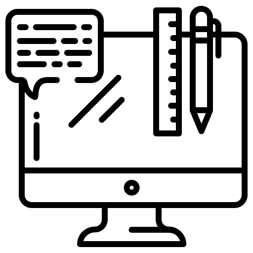 Monitor chat training school icon