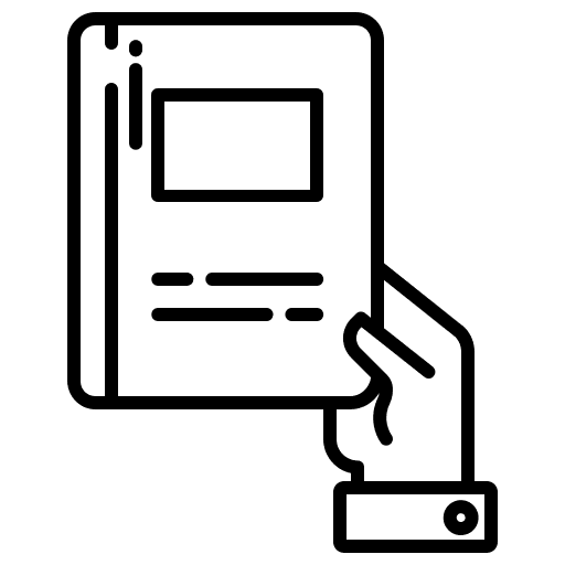 Note book studying hand note book icon