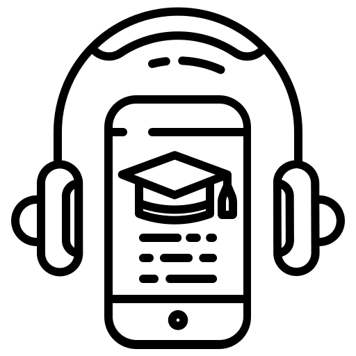 Online learning phone communications learning icon