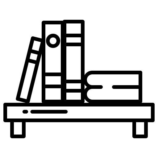 Shelf library education bookshelf icon