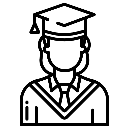 Student woman user advanced training icon