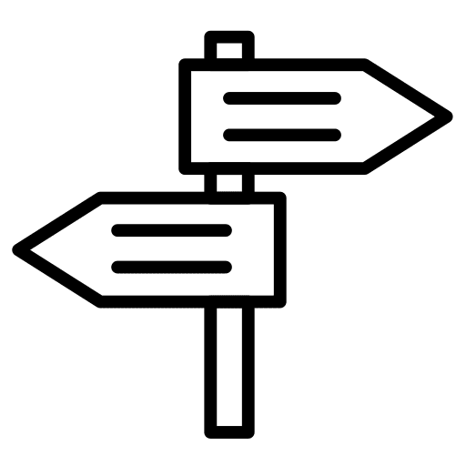 Direction signaling signpost direction icon