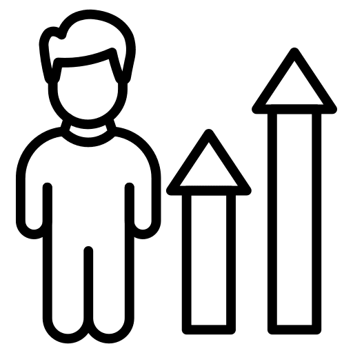 Graph business and finance opportunity success icon