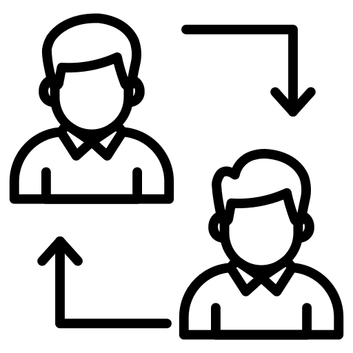 Transfer replace referral connection icon