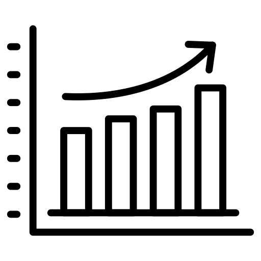 Graph growth analytics bar chart icon