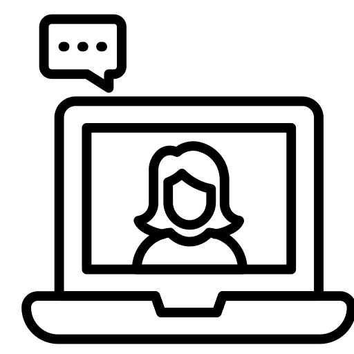 Laptop laptop message chat icon
