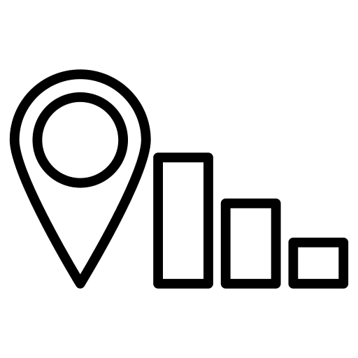 Graph business and finance graph location icon