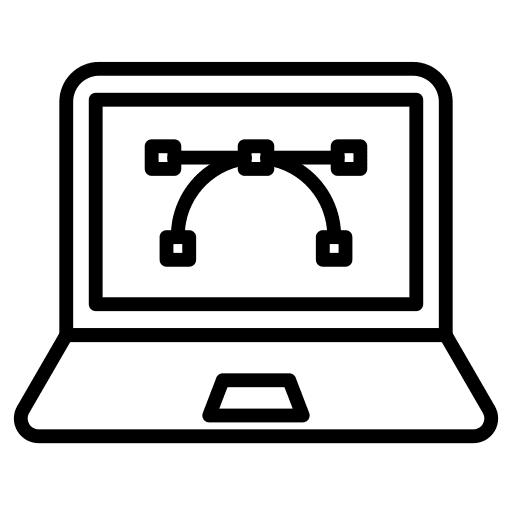 Laptop screen edit tools computer graphic design icon