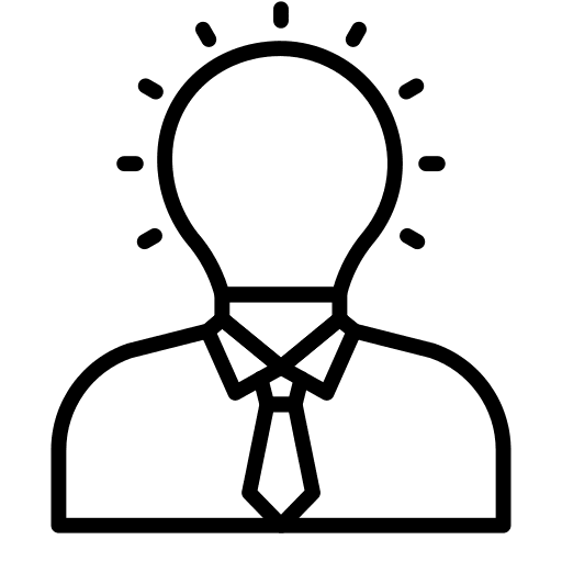 Think brand awareness think light bulb icon