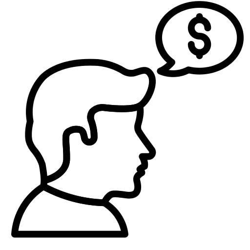 Think idea business and finance people icon