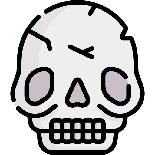 Skull spooky fear horror icon