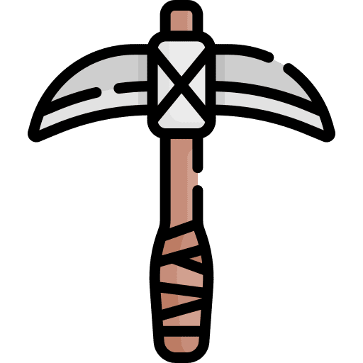 Pickaxe construction and tools pickaxe miner icon