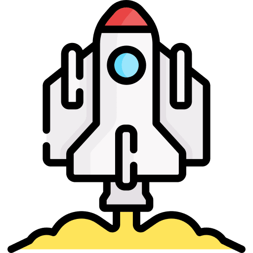 Rocket space shuttle spaceship beginning icon