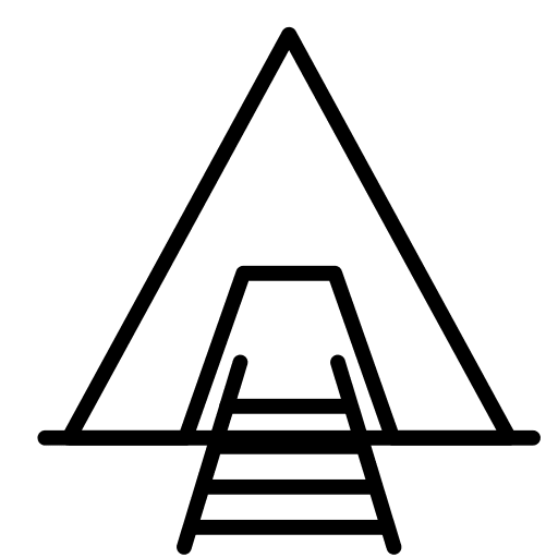 Cave tunnel mountain construction and tools icon