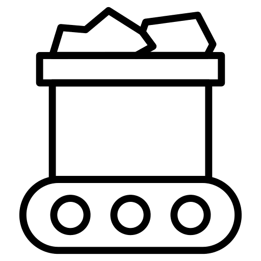 Mine cart mine cart industry construction and tools icon