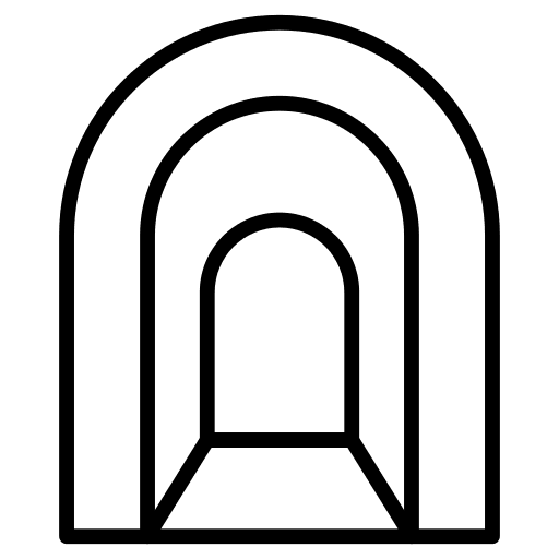 Tunnel architecture road pathway icon