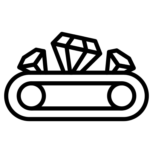 Diamond industry conveyor belt precious stone icon