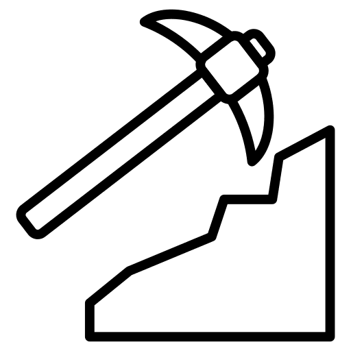 Digging mine digging construction and tools icon