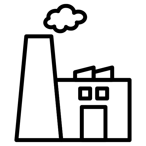 Factory pollution industry company icon
