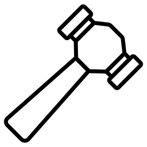 Hammer craft construction and tools hammer icon