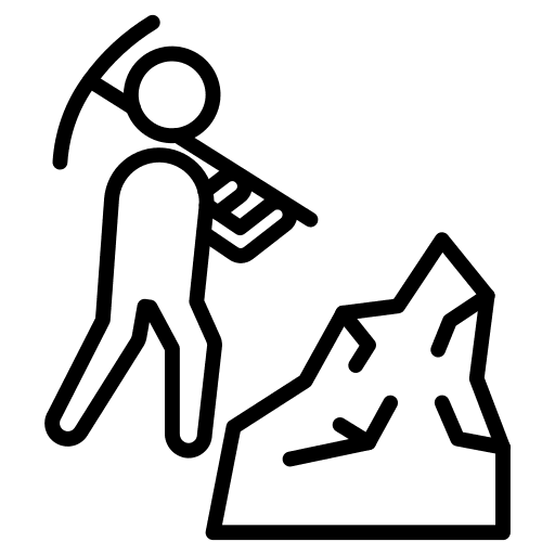 Miner job working pickaxe icon