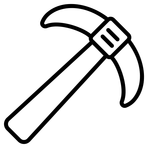 Pickaxe construction and tools digging pickaxe icon