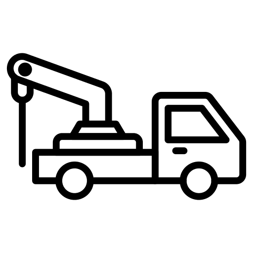 Cargo truck heavy machinery construction and tools weightlift icon