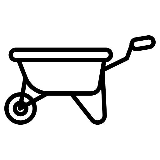 Wheelbarrow construction and tools coal wheelbarrow icon