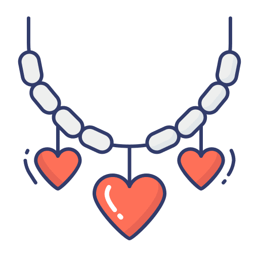 Necklace fashion pendant heart shape icon
