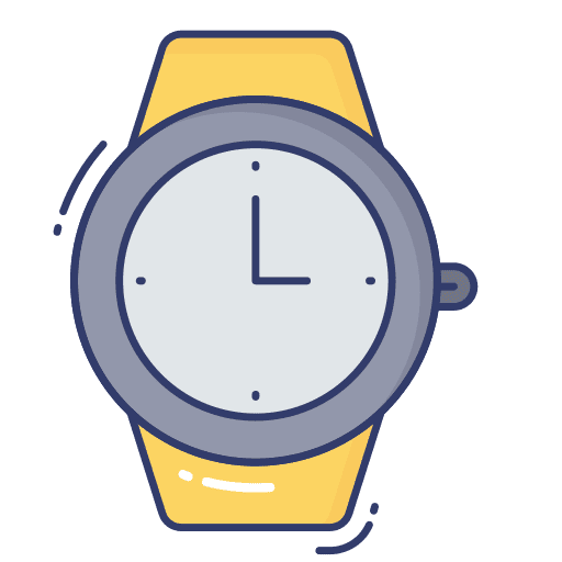 Watch time wristwatch time and date icon