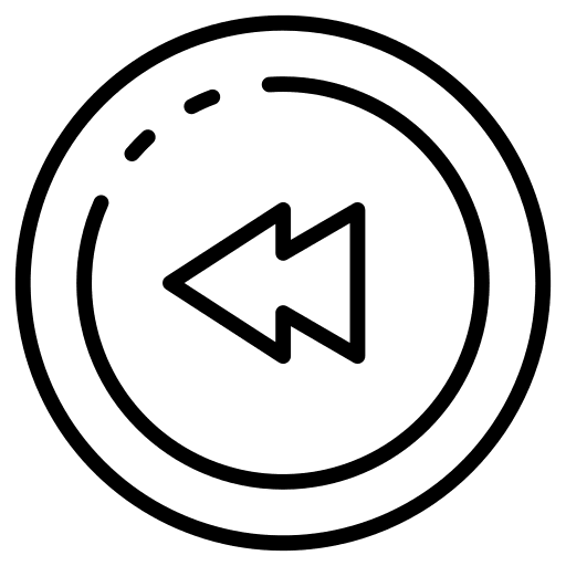 Backward backward option multimedia icon