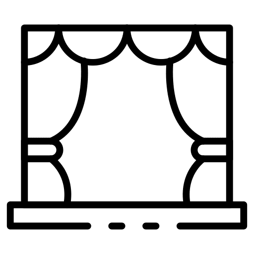 Stage show curtains theater icon