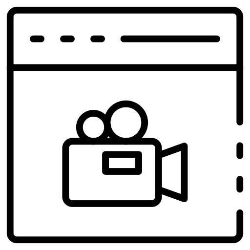 Movie camera movie webpage icon