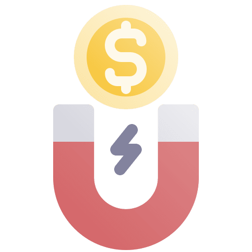 Profit magnet money dollar icon