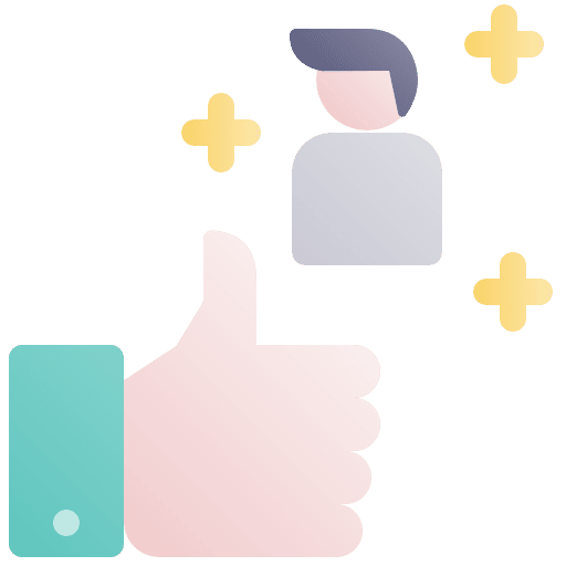 Referral marketing customers thumbs up icon