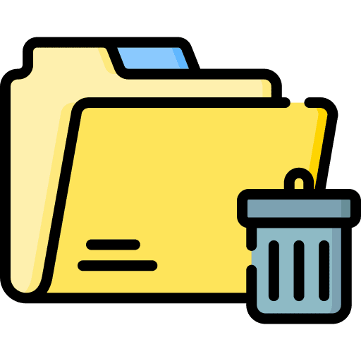 Folder data storage user interface trash bin icon