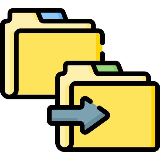 Folder movement user interface arrow icon