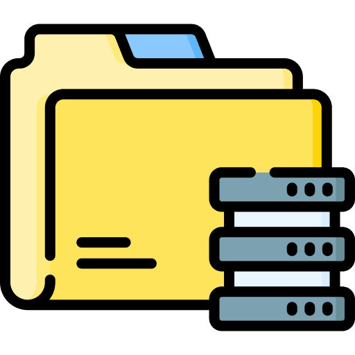 Folder server data storage file storage icon