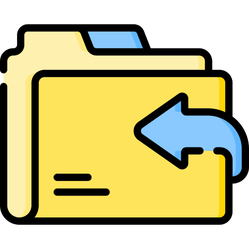 Folder backward files and folders data storage icon