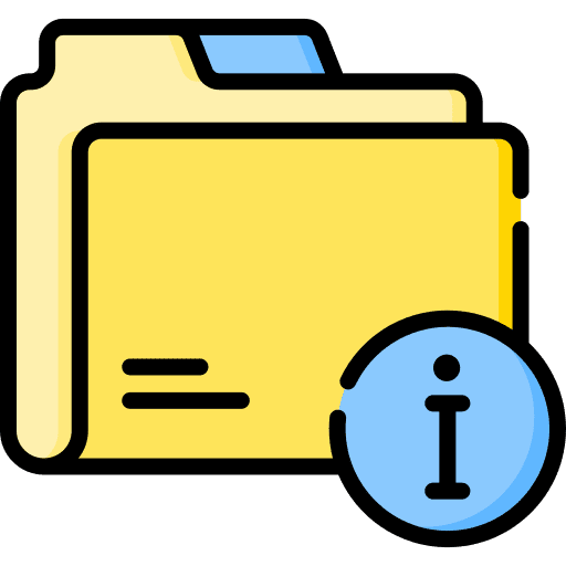 Folder info archive files and folders icon