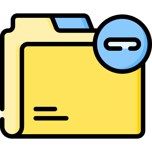Folder ui file storage minus sign icon